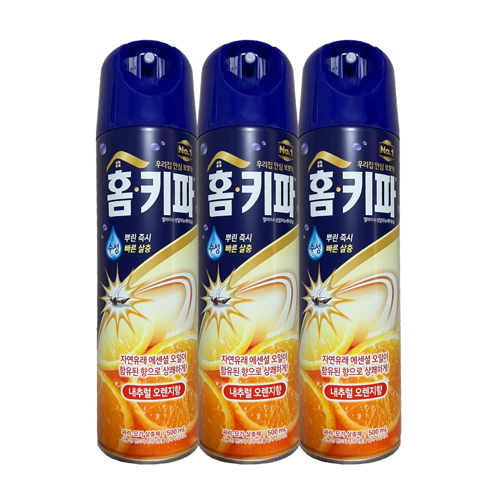 홈키파 홈키파 수성 내추럴 오렌지향 에어졸 500ml x 3개