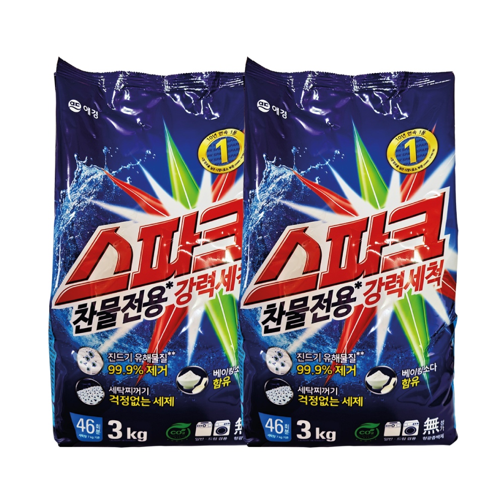 분말 세탁세제 리필 3kg x 2개 가격 추이 스파크 분말 세탁세제 리필 3kg x 2개 - 최저가 15,600원