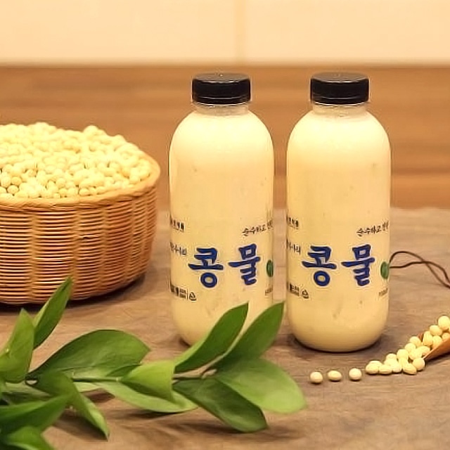 순진식품 맷돌로 갈아만든 콩국수 순수하고진한콩물 우뭇가사리 콩물 500ml*2병