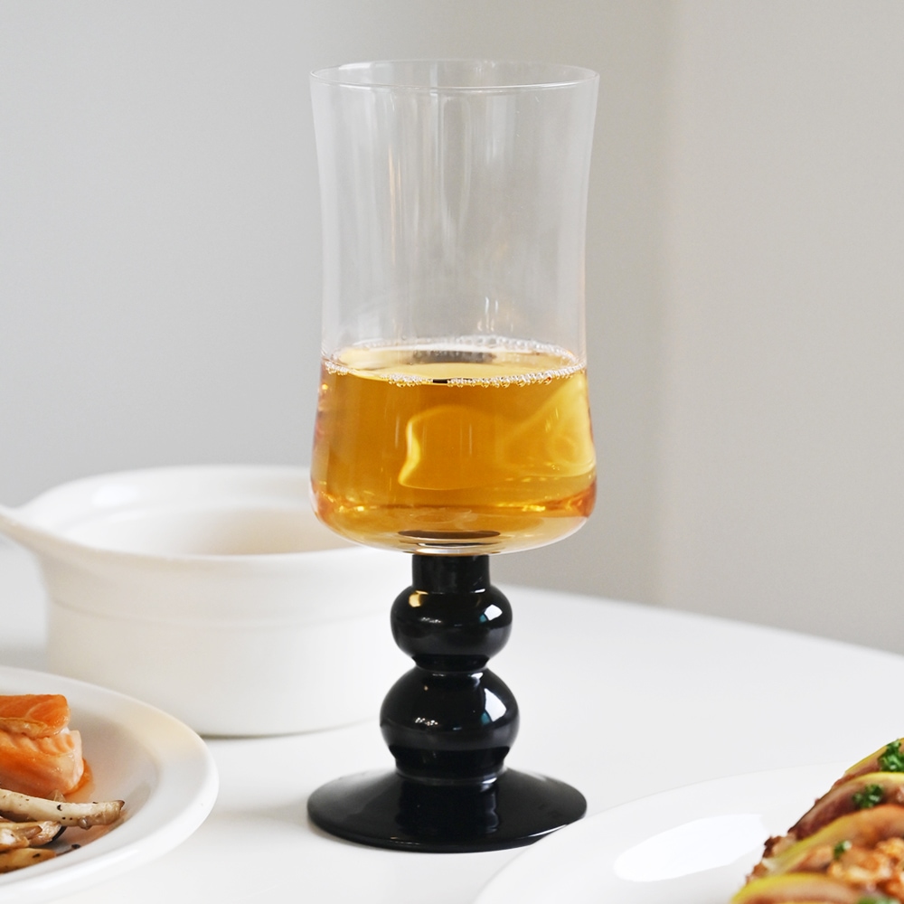 로메이키친 레트로 블랙 쥬스 와인잔 고블렛잔 360ml