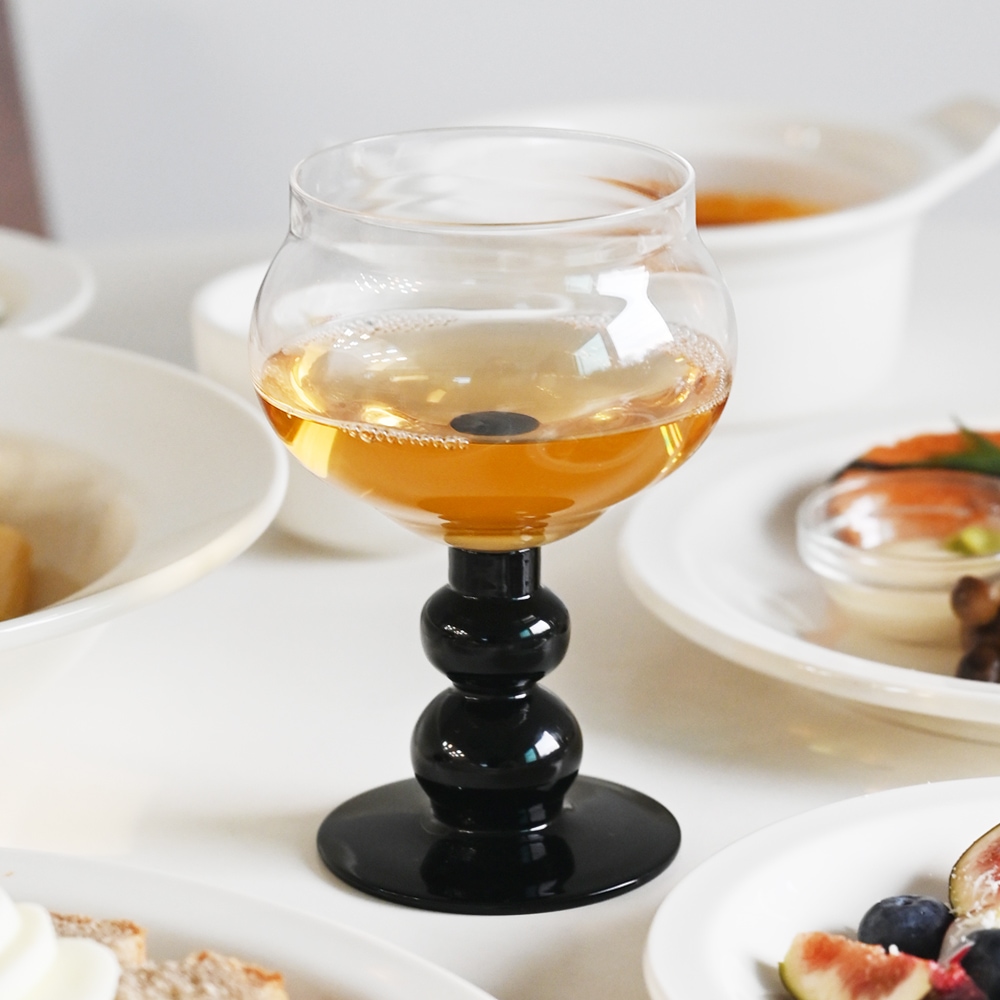 로메이키친 레트로 블랙 와인잔 고블렛잔 400ml