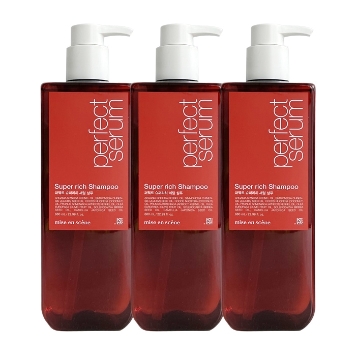 퍼펙트 슈퍼리치 세럼 샴푸 680ml x3