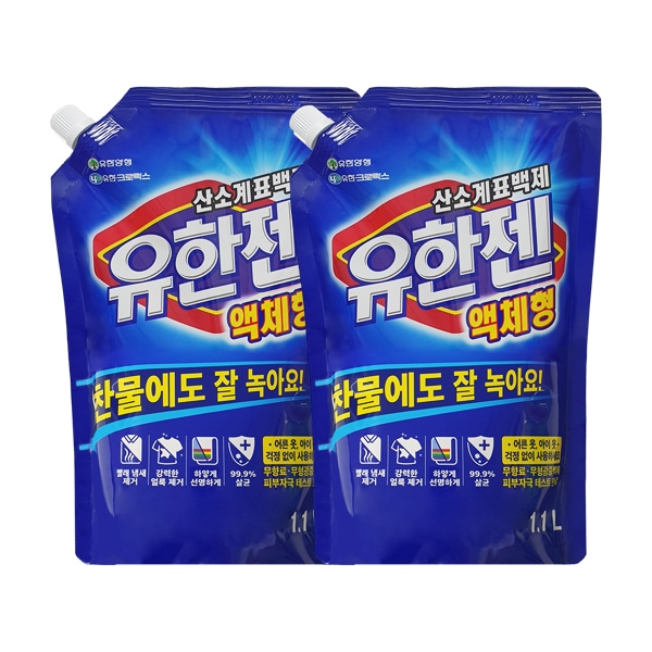 유한젠 산소표백제 액체형 리필 1.1L x2 가격 추이 유한양행 유한젠 산소표백제 액체형 리필 1.1L x2 - 최저가 15,900원