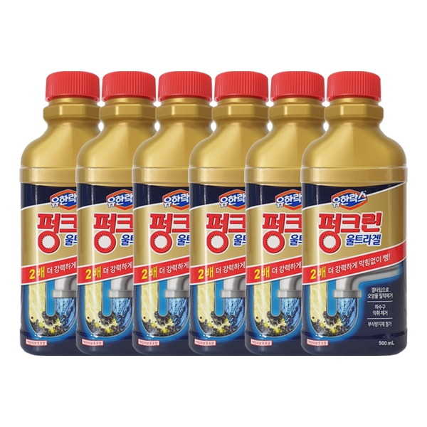 유한락스 펑크린 울트라겔 배수구세정제 500ml x6/막힘제거/악취제거