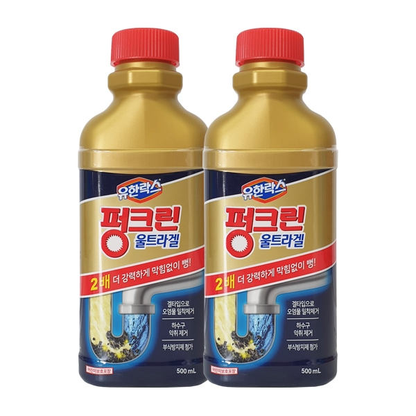 펑크린 울트라겔 배수구세정제 500ml x2/막힘제거/악취제거 가격 비교 유한락스 펑크린 울트라겔 배수구세정제 500ml x2/막힘제거/악취제거