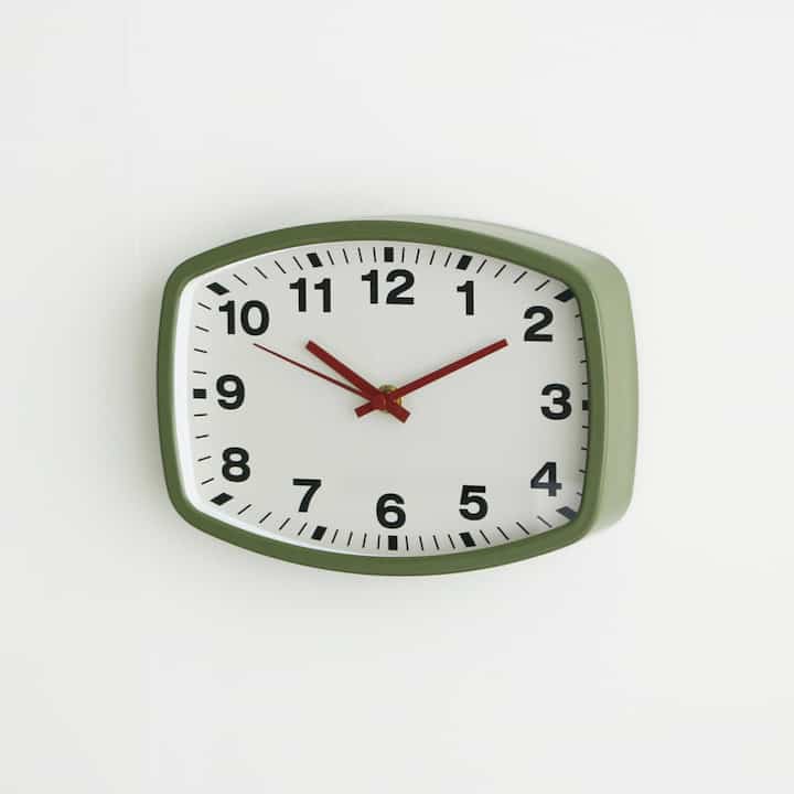 レトロ スチール 置き掛け兼用時計［2色］