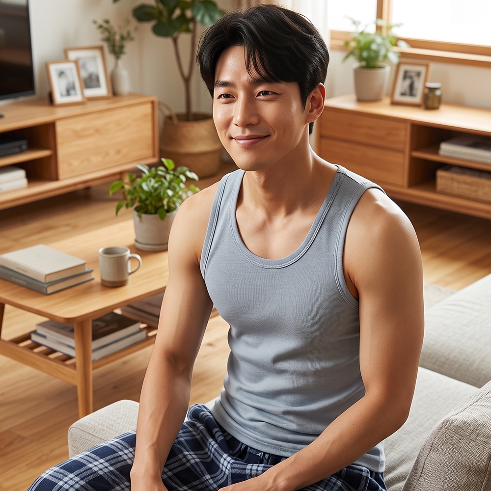 제임스딘 셔츠핏을 살려주는 부드러운 40수 순면 무봉제 런닝