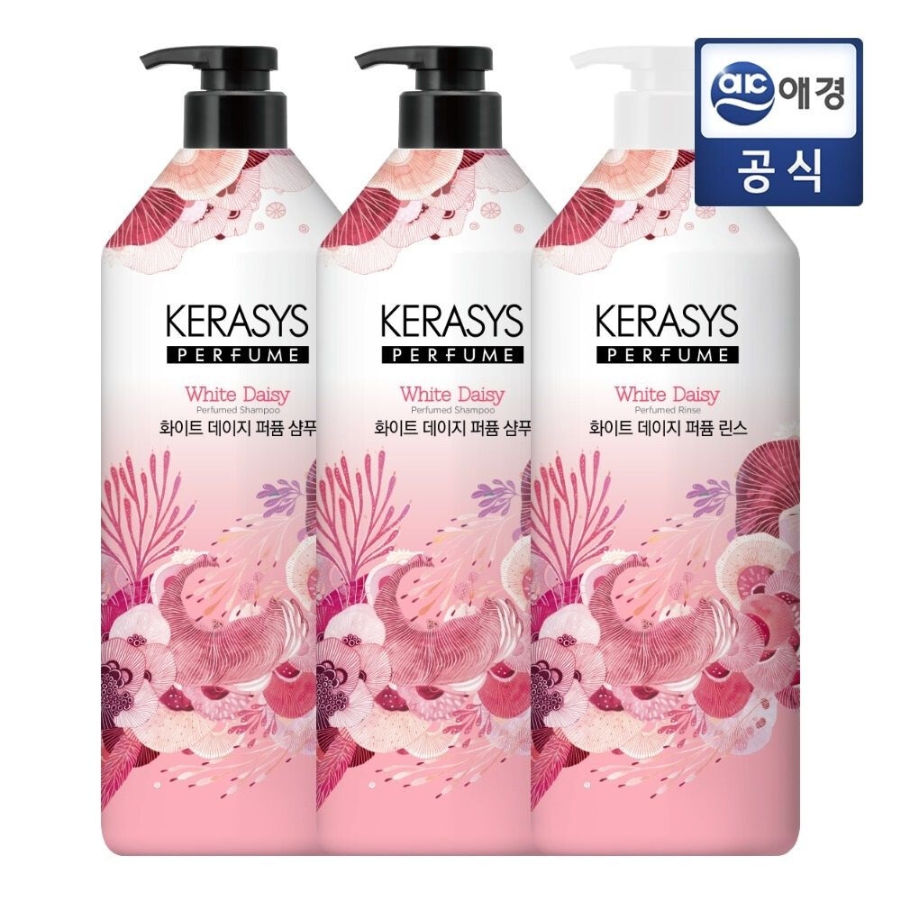 애경 케라시스 퍼퓸 화이트데이지 1L 샴푸 2개+린스 1개