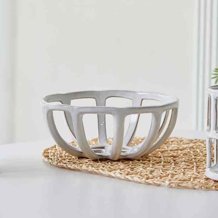 セラミック ホロウ バスケット D22xH8.5cm