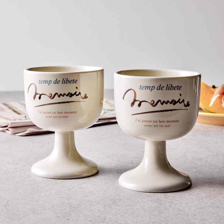 French Letter ワイングラス 200ml 2P Set Ivory