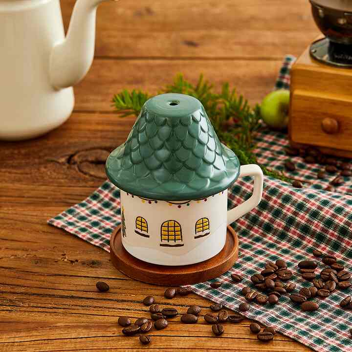 L 雪が降る小さな家 ドリッパー＆マグカップセット グリーン