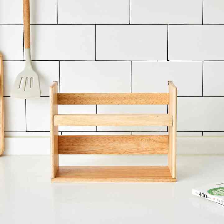 ナチュラルウッド 2段 調味料ラック
