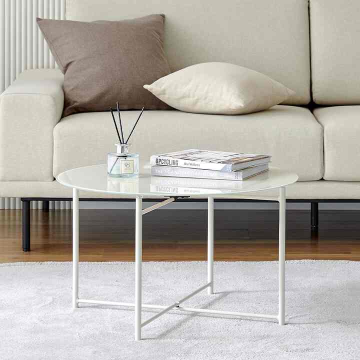 ベニティ グラス ローテーブル ホワイト