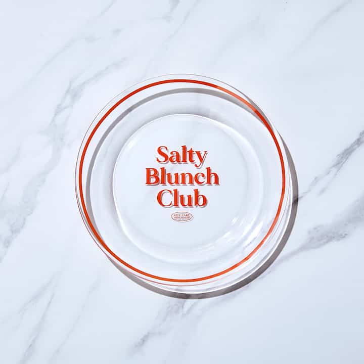 Salty Blunch ガラスプレート オレンジ 18cm