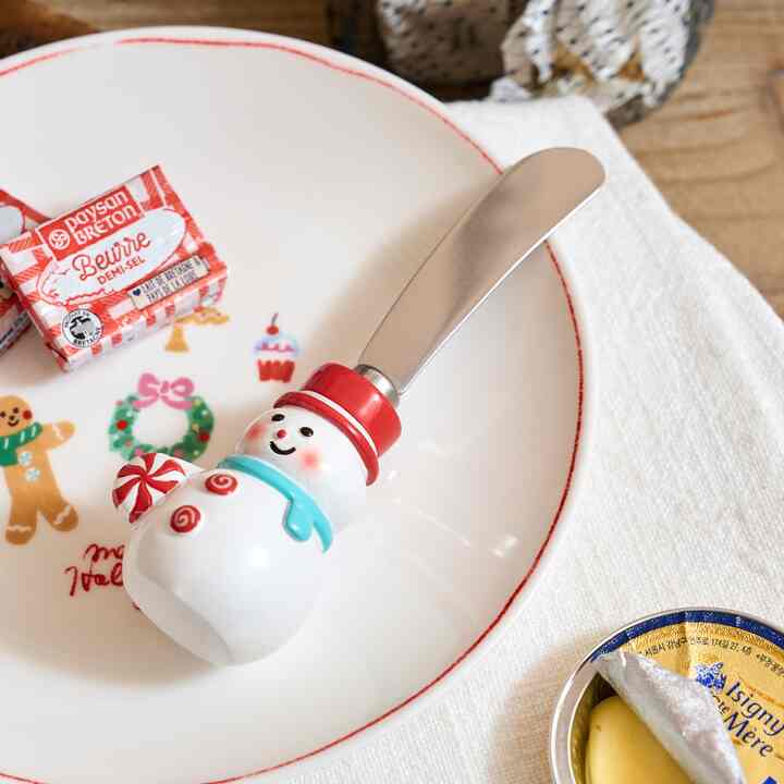 メリーパーティー レジン スタンディング バターナイフ 雪だるま