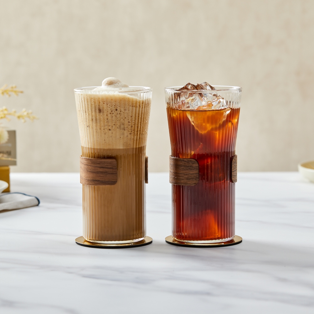 소울카페 우드홀더 플리츠 내열 유리잔 500ml 2P 가격 비교 모던하우스 소울카페 우드홀더 플리츠 내열 유리잔 500ml 2P