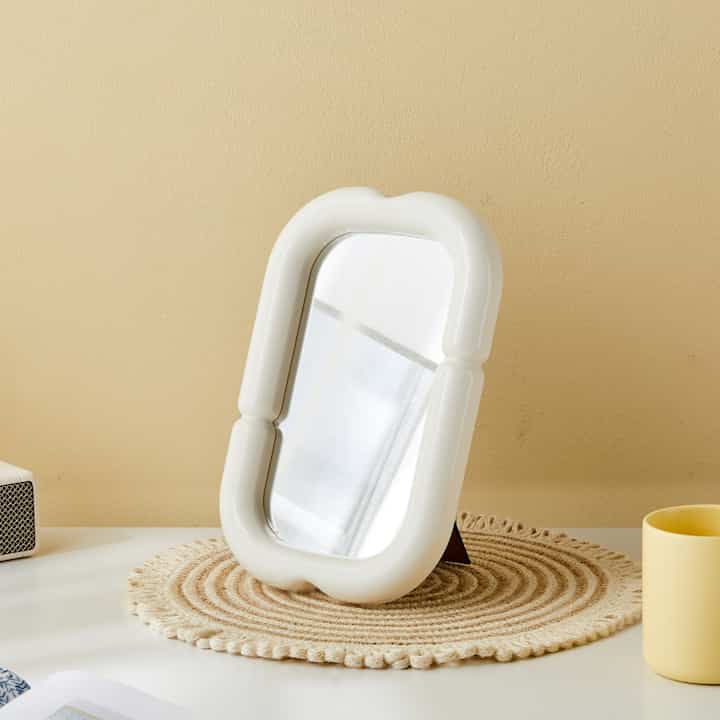 バブル 卓上ミラー ホワイト
