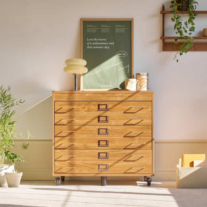 ON Lo-Fi 移動式 3段 書類ケース チェスト 80cm［2色］