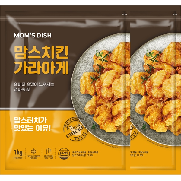 오뚜기 맘스키친 가라아게 치킨(닭다리살 72.8) 1kg x 2봉