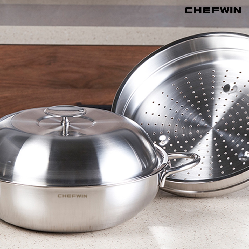 압력솥·찜솥 > 316 통5중 스테인레스 찜기 대형 인덕션 스텐찜솥 파티웍 32cm | 오늘의집 쇼핑