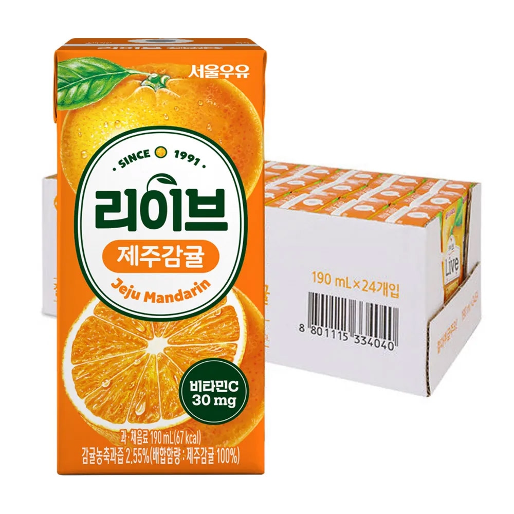서울우유 리이브 제주감귤 190mlx24개 가격 비교 서울우유 서울우유 리이브 제주감귤 190mlx24개