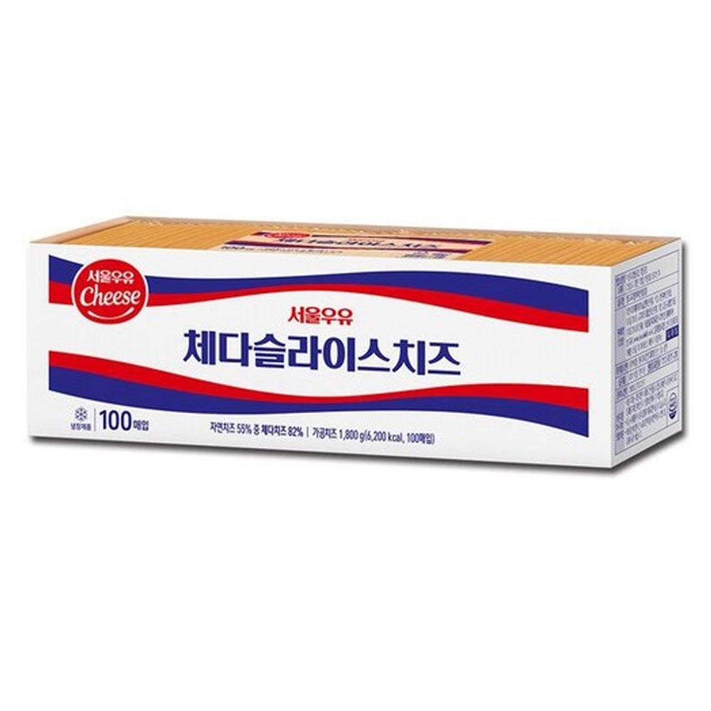 서울우유 체다슬라이스 냉장치즈 업소용 1800gx1개