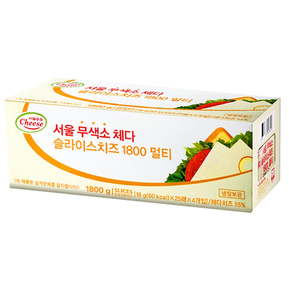 서울우유 체다슬라이스 치즈 무색소 1800gx1개