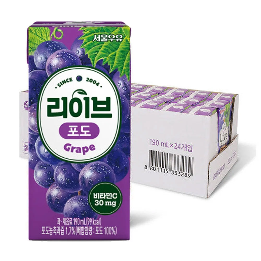 서울우유 리이브 포도 190mlx24개 가격 비교 서울우유 서울우유 리이브 포도 190mlx24개