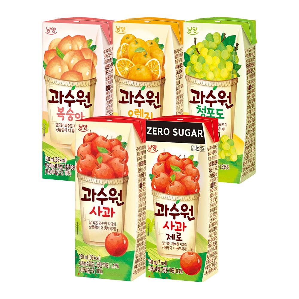 과수원 사과 복숭아 청포도 오렌지 5종 24팩 가격 비교 남양유업 과수원 사과 복숭아 청포도 오렌지 5종 24팩