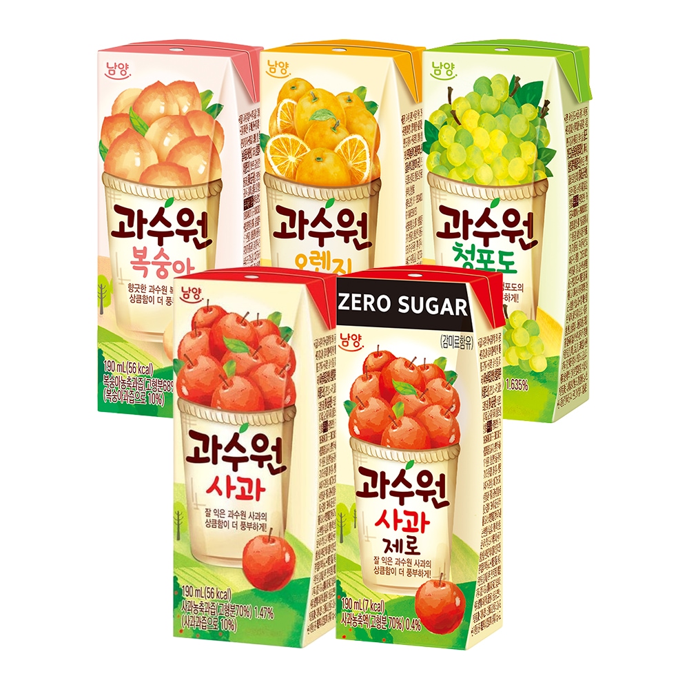과수원 사과 복숭아 청포도 오렌지 사과제로 5종 48팩 가격 비교 남양유업 과수원 사과 복숭아 청포도 오렌지 사과제로 5종 48팩