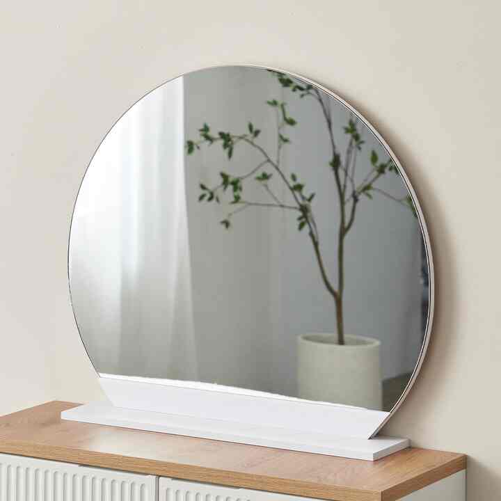 スタンド ドレッサーミラー 楕円形 ［5色］