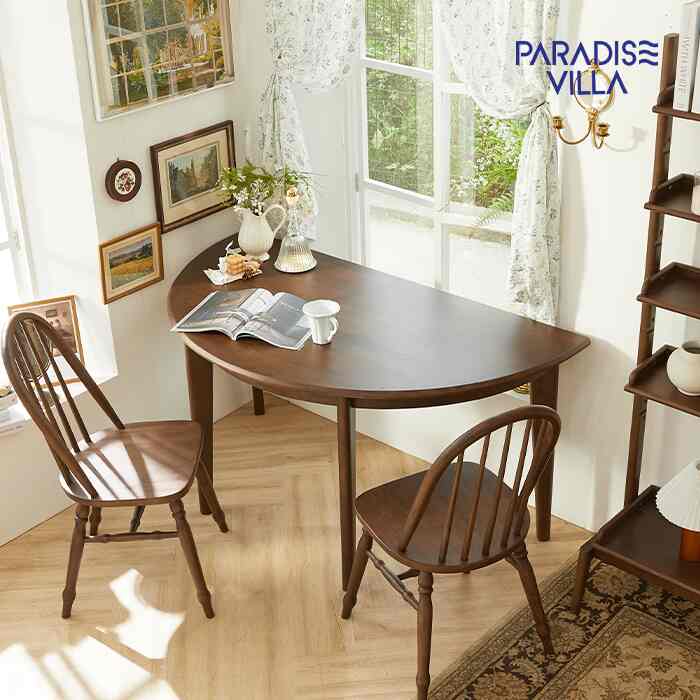 ETERNO ウッド 半円形 ダイニングテーブル 150cm