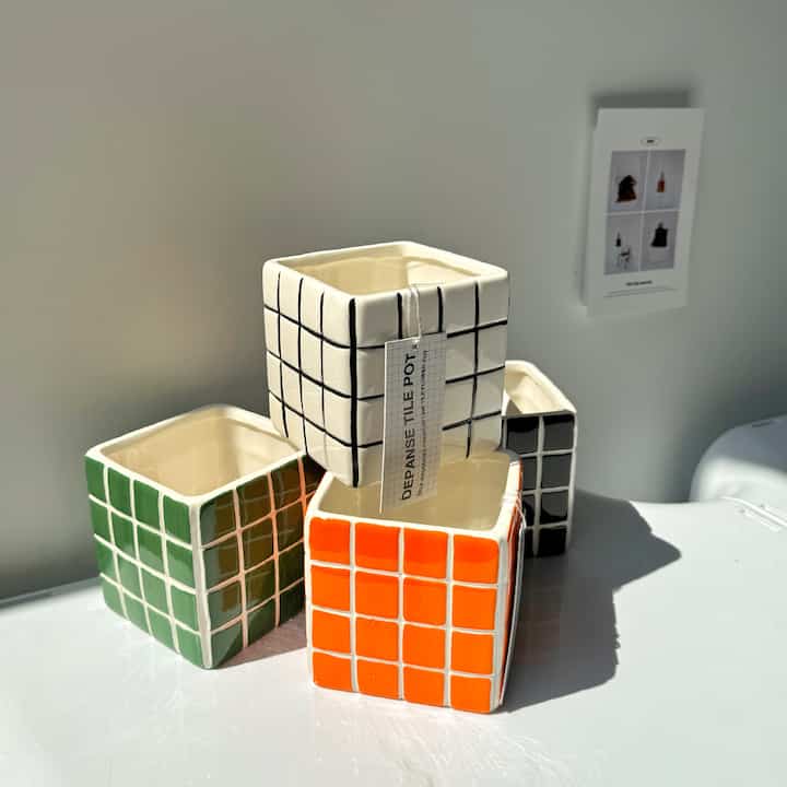 Tiled Cube Planter