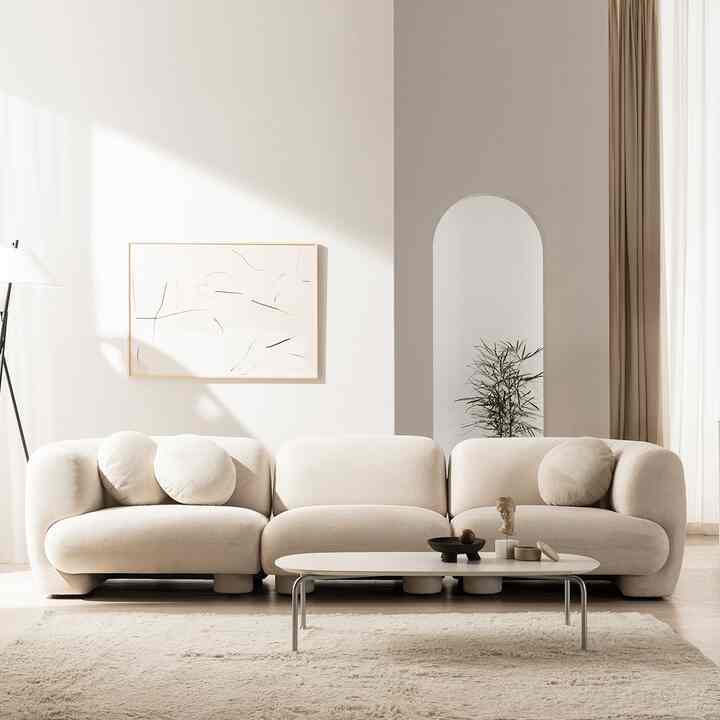 Ovni ファブリック 4人掛けソファ ワイド