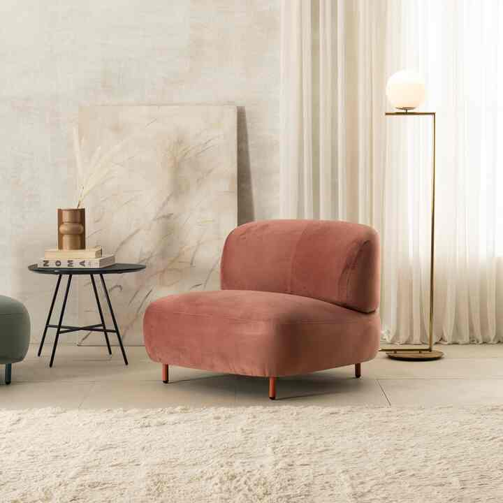 Floche プロッシュ ファブリック 1人掛けソファ［3色］