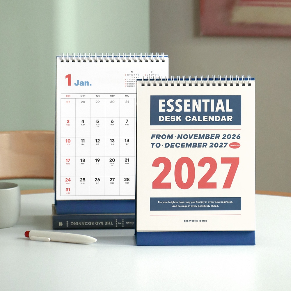 2027 에센셜 탁상달력 데스크 캘린더 가격 추이 아이코닉 2027 에센셜 탁상달력 데스크 캘린더 - 최저가 7,128원