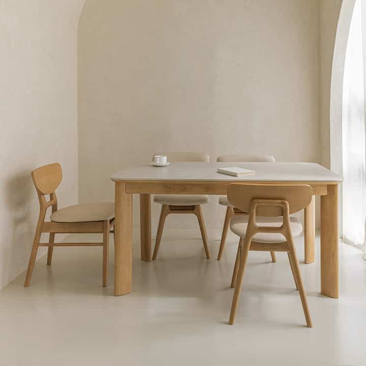 Albero セラミックダイニングテーブル 140cm［3色・2種］