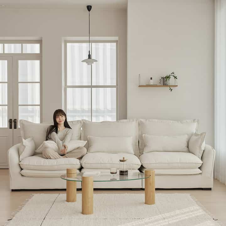 Flora 4人掛け ファブリック ソファ