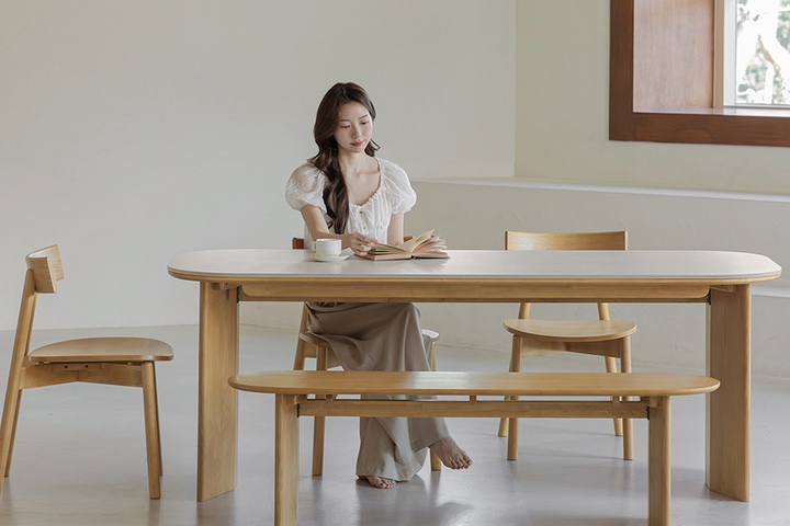 데네브 세라믹 원목 식탁 1800