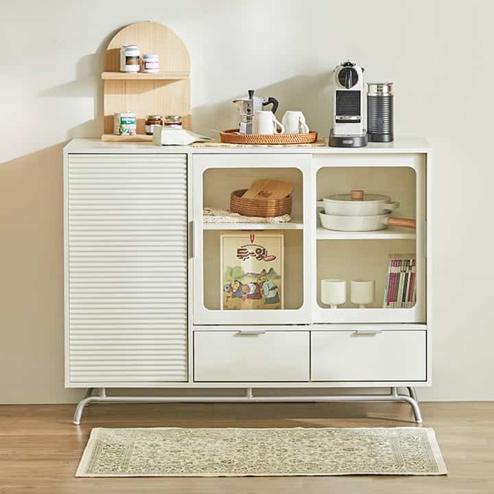 Lux STORAGE CABINET スライド ガラス ドア キャビネット［3サイズ］