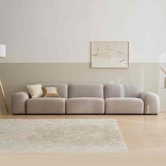 モア ファブリック ユニットソファ ワイド 4人掛け［2色］