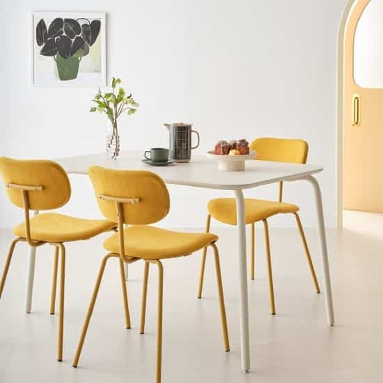 mena スチール 長方形 ダイニングテーブル 4人用 120cm