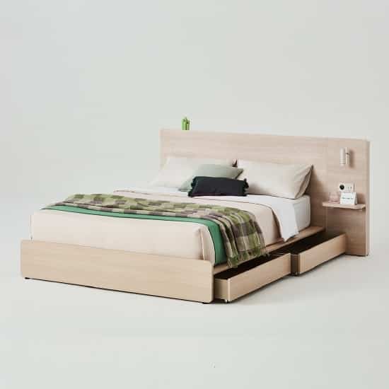 POET WOODY 収納付き ホテルベッド Q/K