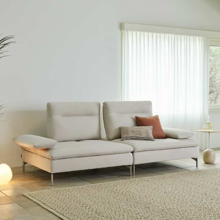 スウィーヴ クリーモ ファブリック スイング ソファ 3人掛け［2色］