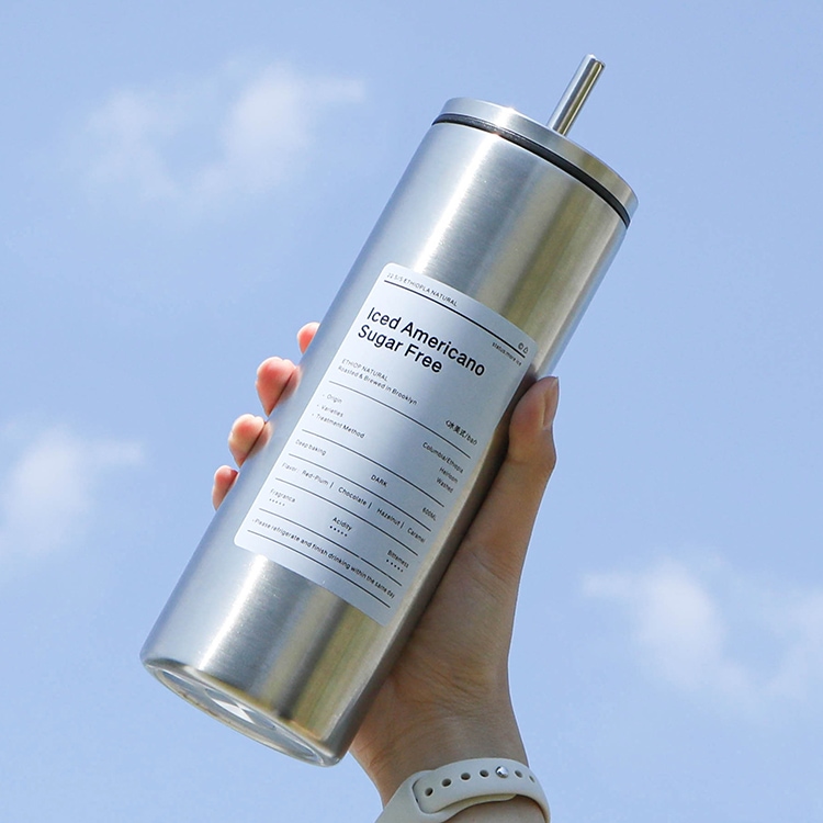 이우아여사 카페 304스텐 슬림 대용량 빨대 텀블러 보온병 700ml