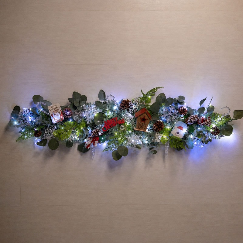 오늘의집 크리스마스 장식 가랜드 센터피스 LED 폴리안 큐빅 100cm 소품