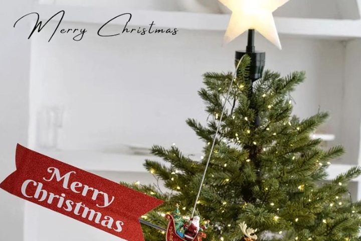 크리스마스 산타 회전 오너먼트 트리 장식품🎄