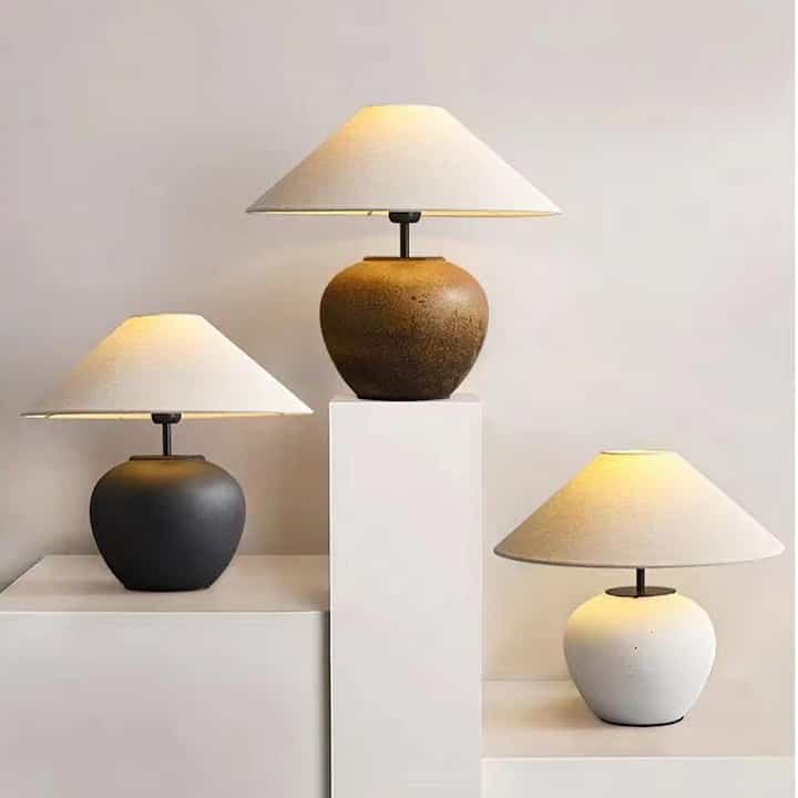 Japanese Luxury Handmade Pottery Table Lamp