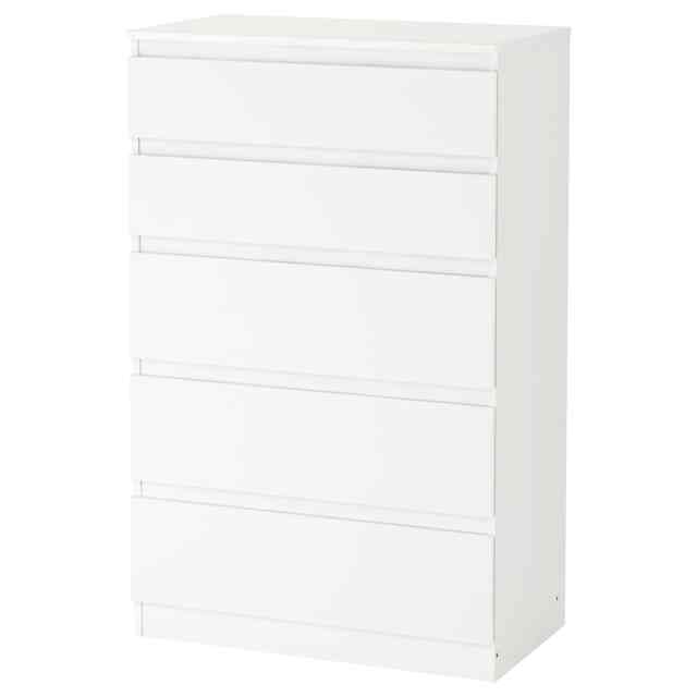 KULLEN, Lemari 5 laci, putih, 70x112 cm