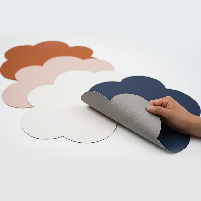 코지테이블 양면 가죽 테이블매트 구름 42cm 4P 세트 (4COLOR)